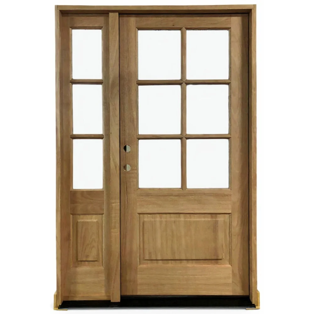 4/5x6/8 Exterior Mahogany Door with 6 Lites Without Trim and One Sidelight