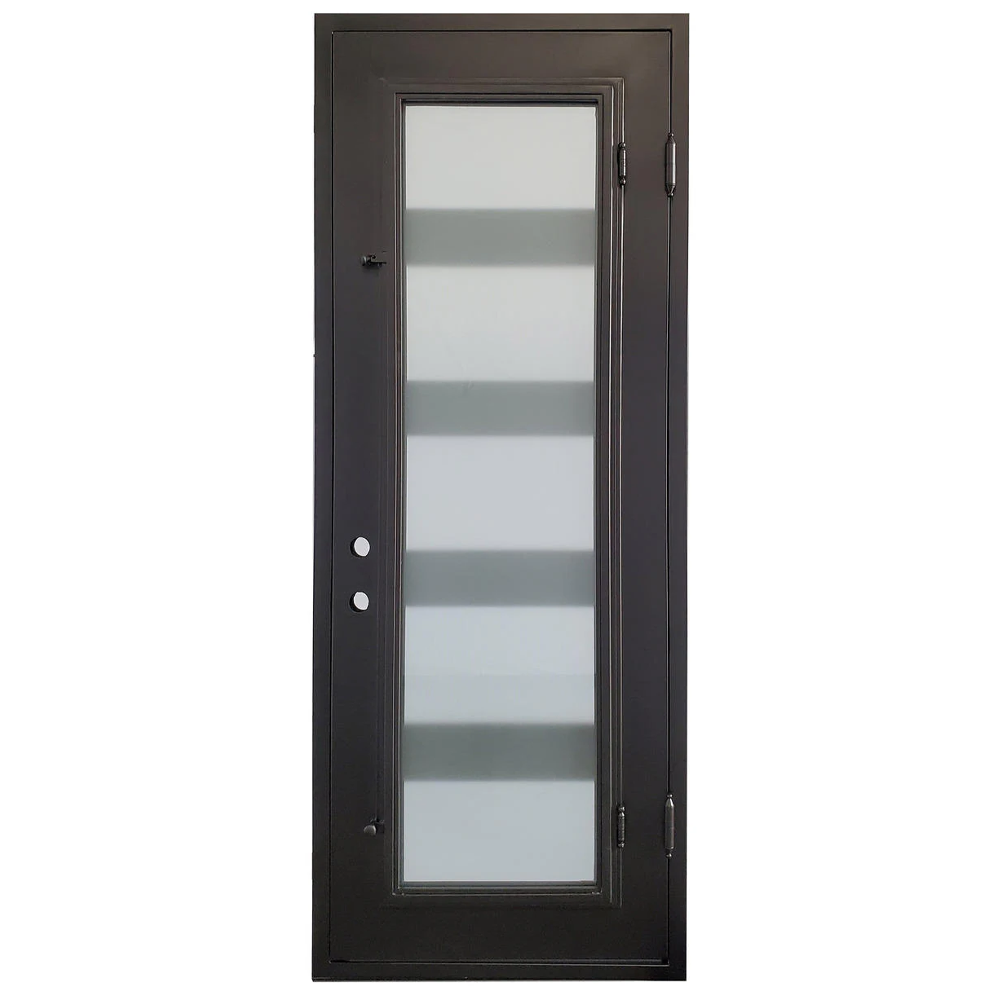 3/0x8/0 5 Lite Wrought Iron Exterior Prehung Single Door