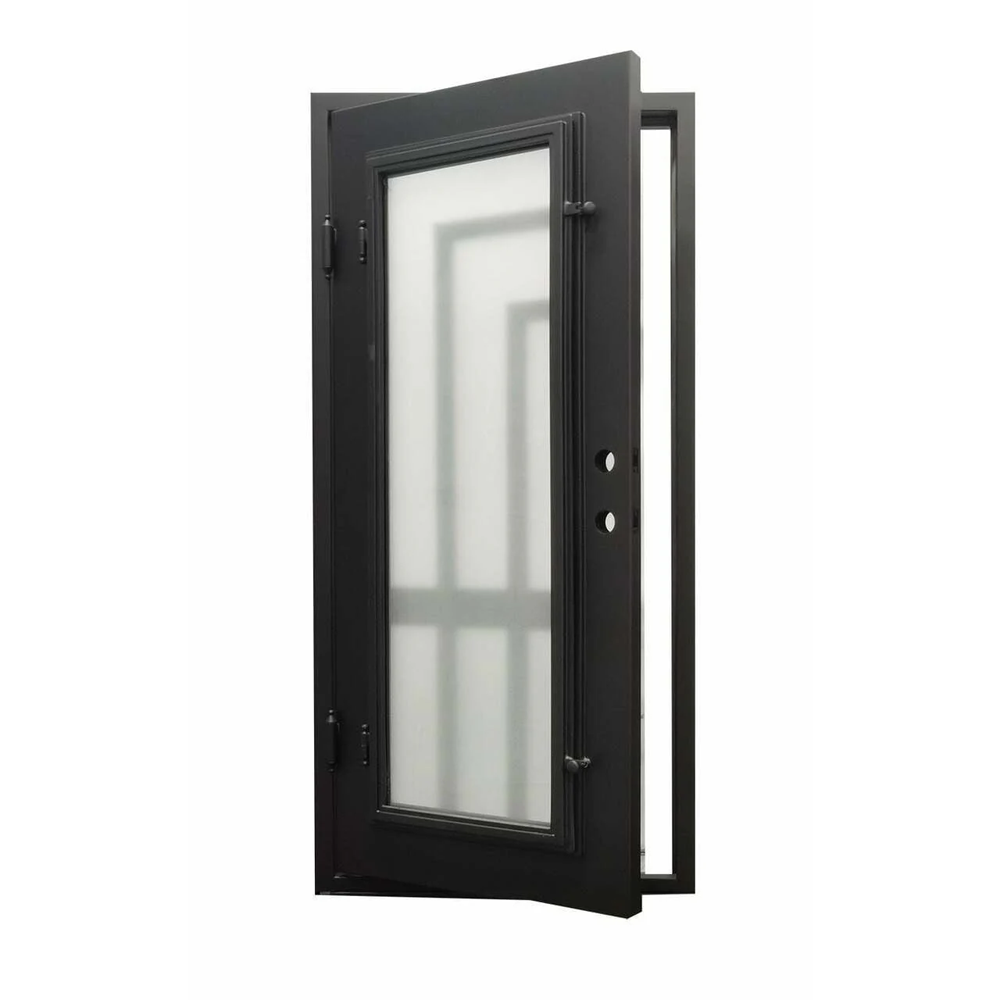 Oslo 3/0x6/8 Exterior Single Wrought Iron Prehung Door