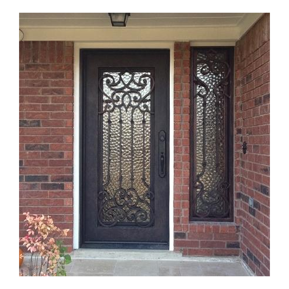 Carmen 3/0x6/8 Exterior Wrought Iron Prehung Door