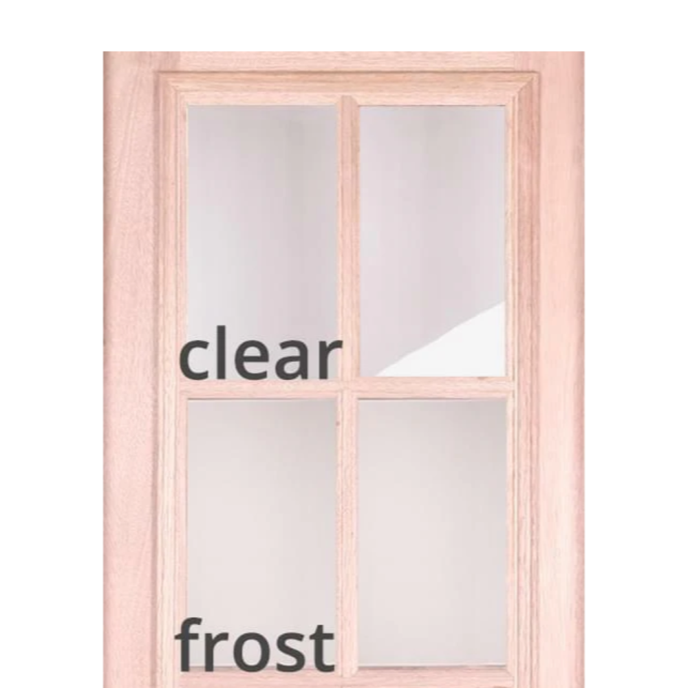 53 in x 80 in Exterior Wood Door | Horizontal Lines with Right Sidelight