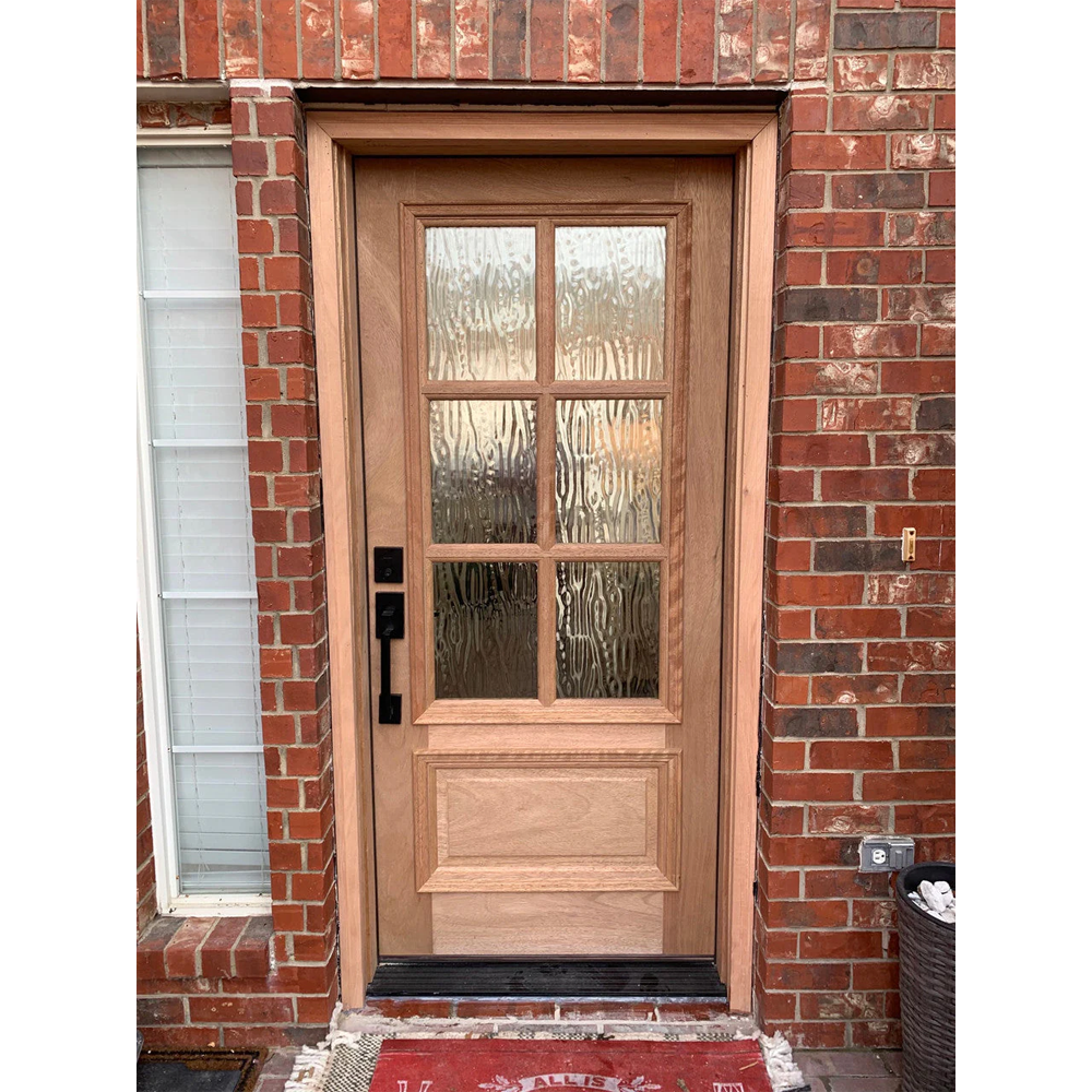 3/0x6/8 Mahogany Prehung Front Door With 6 Lites