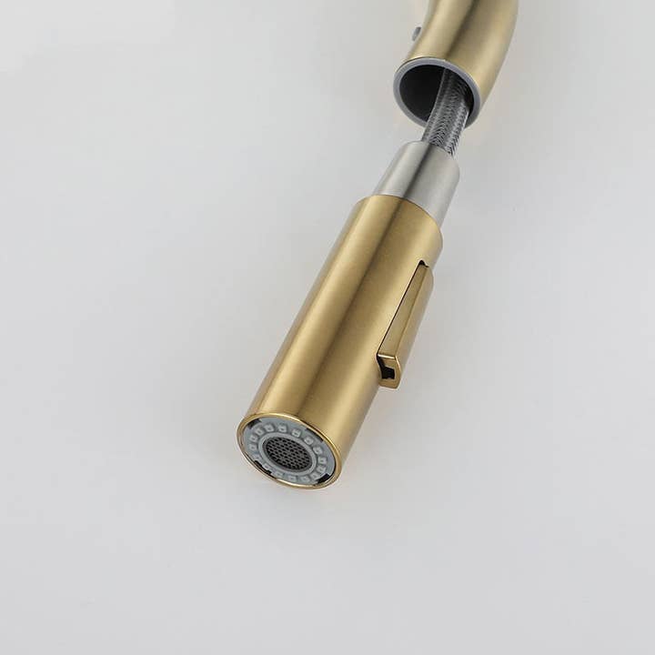Kitchen Sink Faucet Gold stainless steel mixer faucet with pull out Sprayer