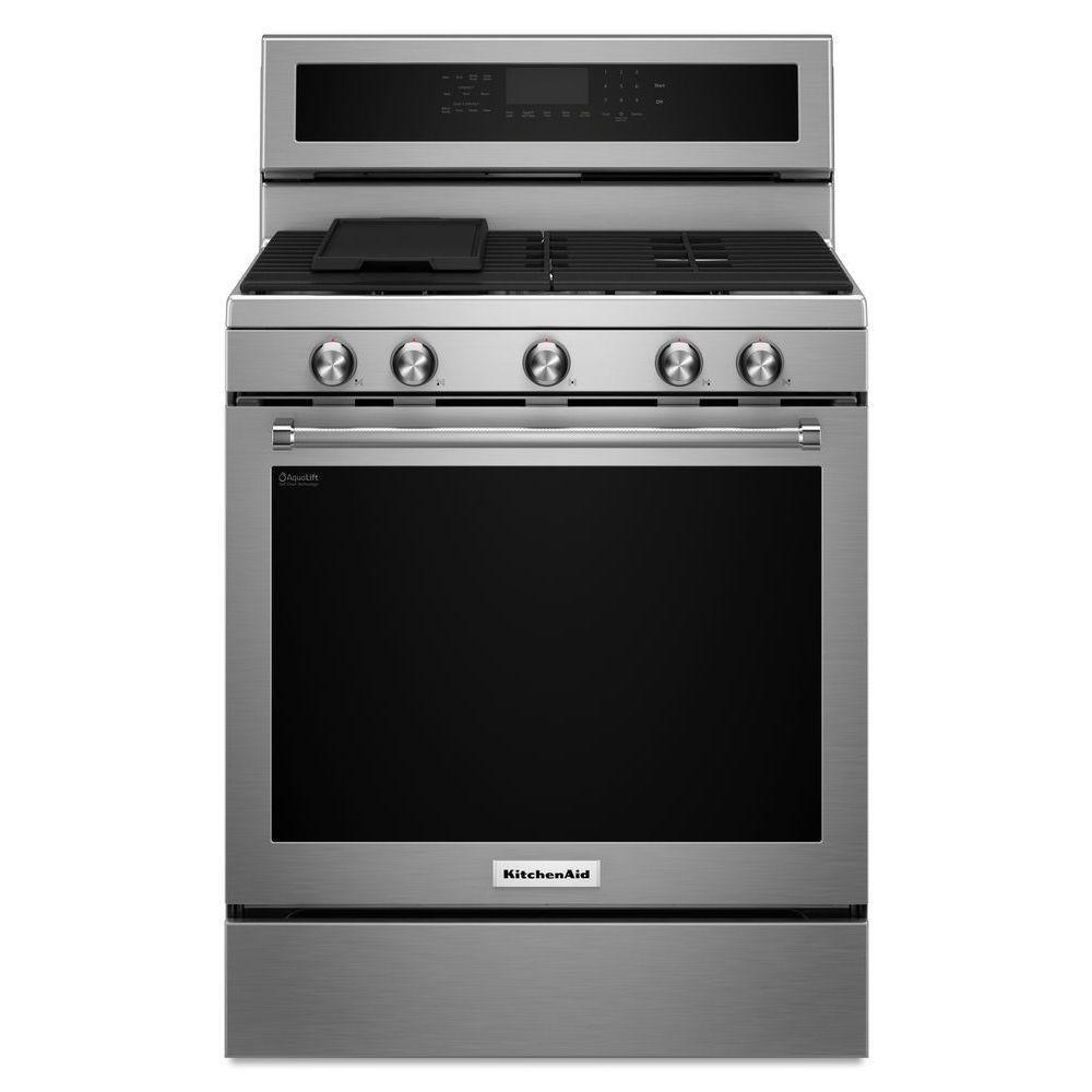 29-7/8 in. Gas 5-Burner Sealed Freestanding Range in Stainless Steel