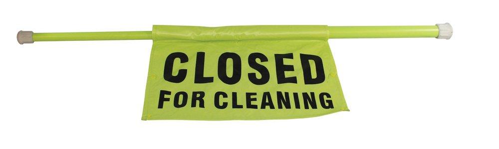 Closed For Cleaning Safety Pole