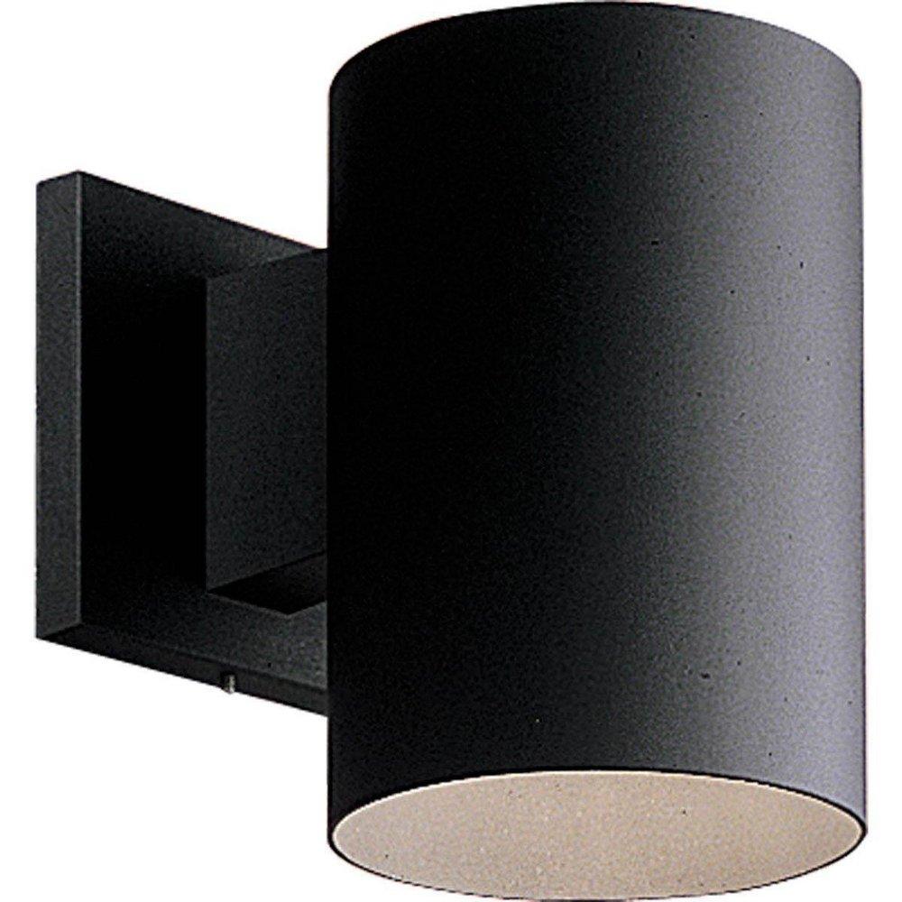 Progress Lighting Cylinder 1-Light 17W 7 in. LED Outdoor Cylinder Wall Sconce in Black