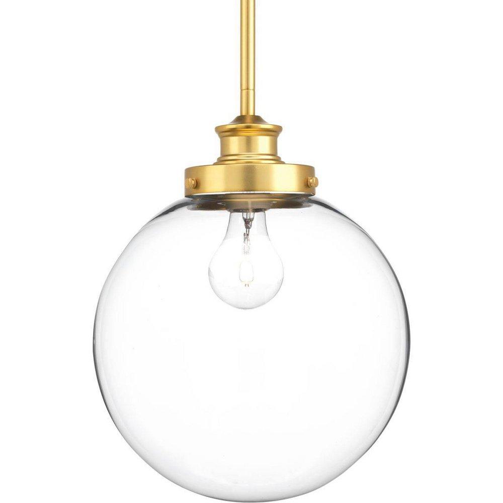 Progress Lighting Penn 1-Light Medium E-26 Base Pendant in Natural Brass