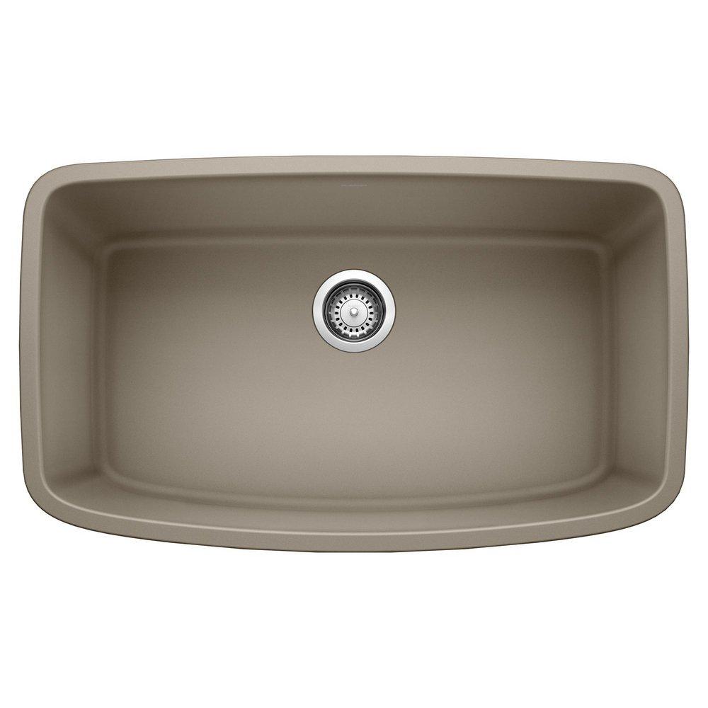 BLANCO Valea 32 in. Undermount Silgranit Single Bowl Kitchen Sink in Truffle