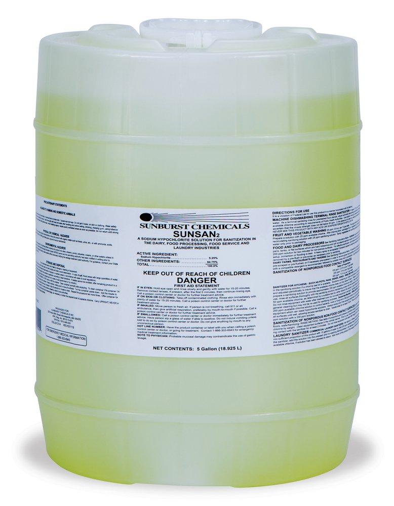 Sunburst Chemicals Sunsan 5 gal Sunburst Sunsan Liquid Chlorine Sanitizer