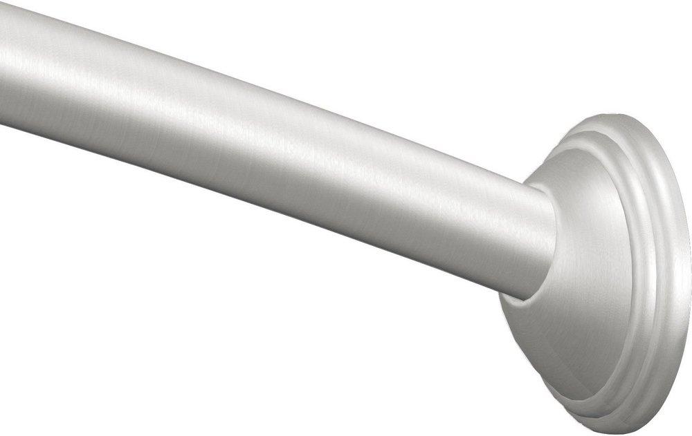 60 in. Curved Decorative Shower Rod in Brushed Nickel