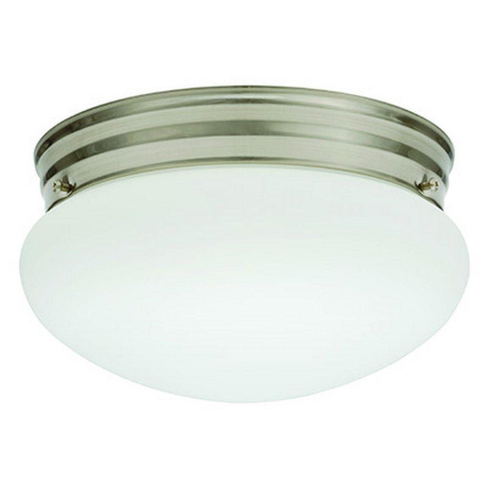 Lithonia Lighting Essentials 9 in. LED Mushroom Fixture in Brushed Nickel