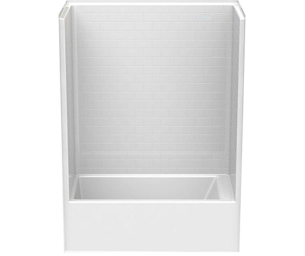 Aquatic Everyday 60 in. x 33-1/4 in. Tub & Shower Unit in White with Right Drain