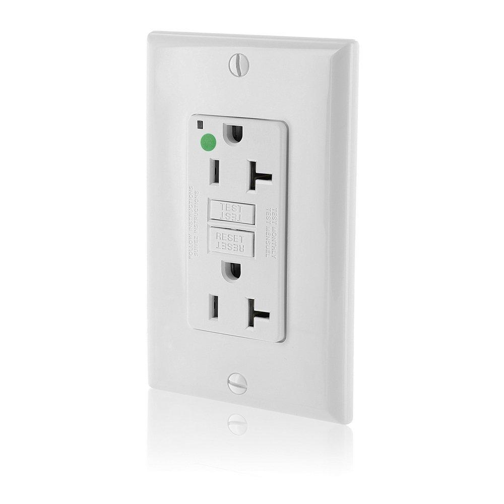 LEVITON SmartlockPro® 20A 125V Duplex GFCI Outlet in White
