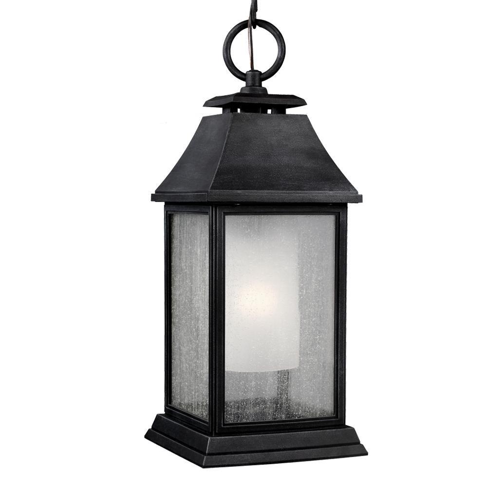 Visual Comfort & Co. Studio Shepherd 75W 1-Light Medium E-26 Incandescent Outdoor Pendant in Dark Weathered Zinc