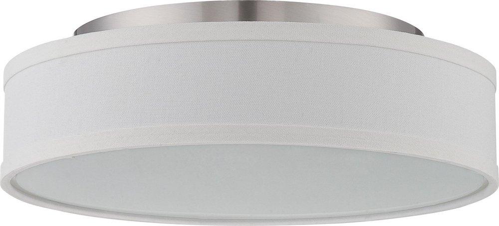 NUVO Heather 13 in. 16W 1-Light LED Flush Mount Ceiling Fixture in Brushed Nickel
