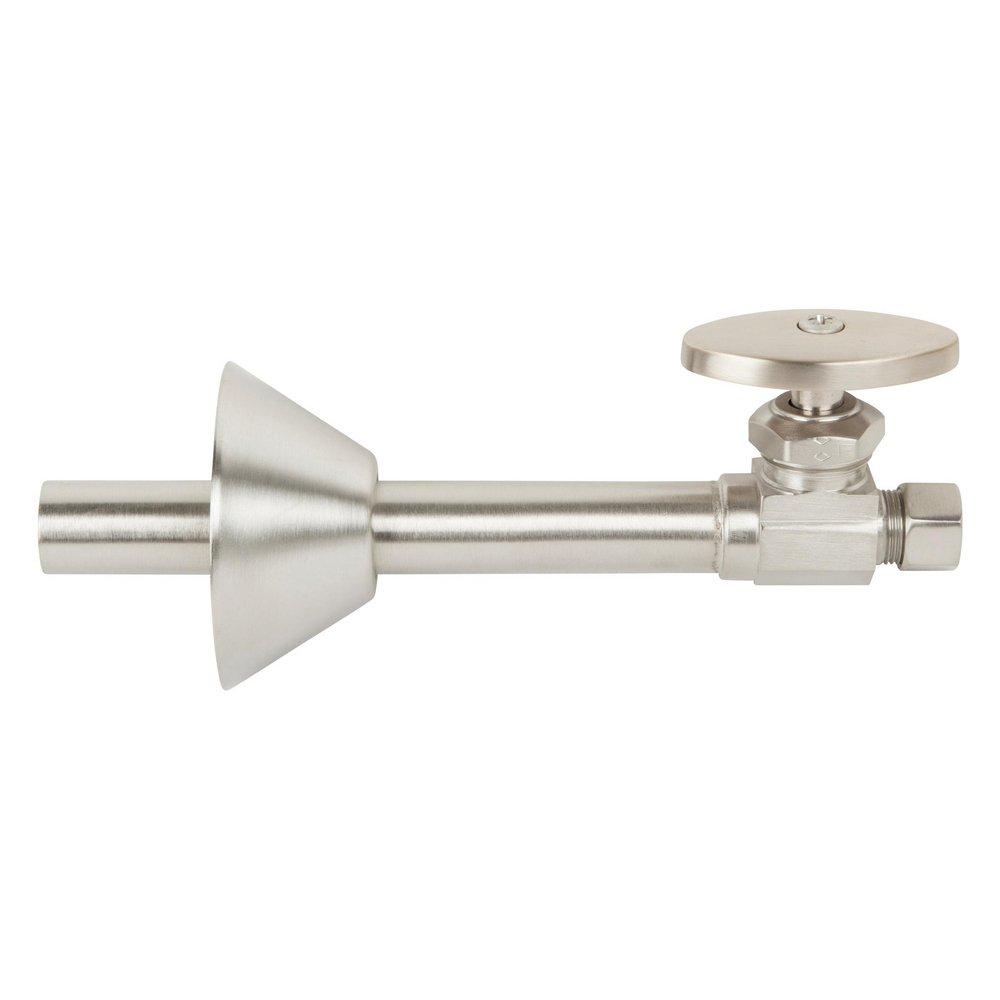 Brasstech Model 417 1/2 x 3/8 in. Sweat x OD Compression Oval Straight Supply Stop Valve in Satin Nickel - PVD
