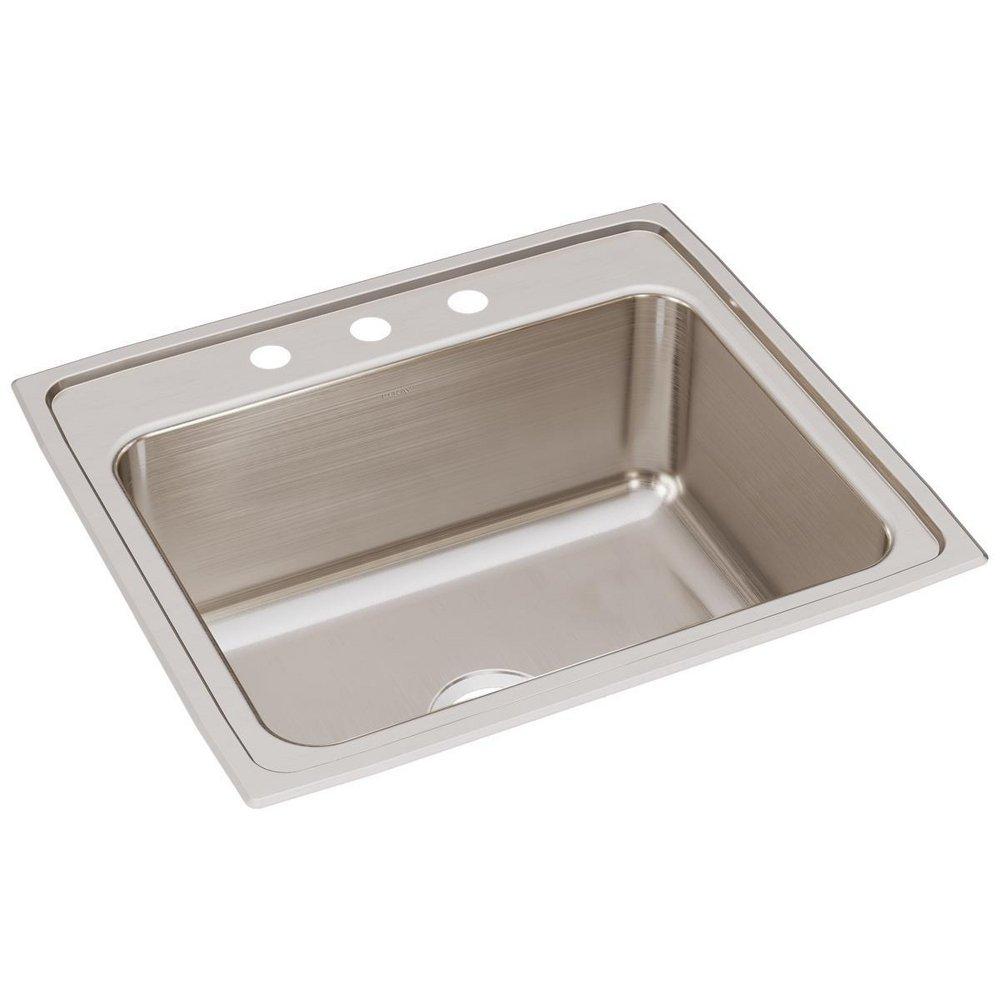 Elkay Lustertone® 25 in. Drop-in Stainless Steel Single Bowl Kitchen Sink in Lustrous Satin