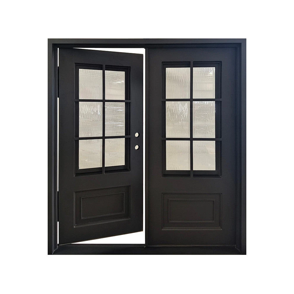 6/0x6/8 6 Lite Wrought Iron Prehung Front Door