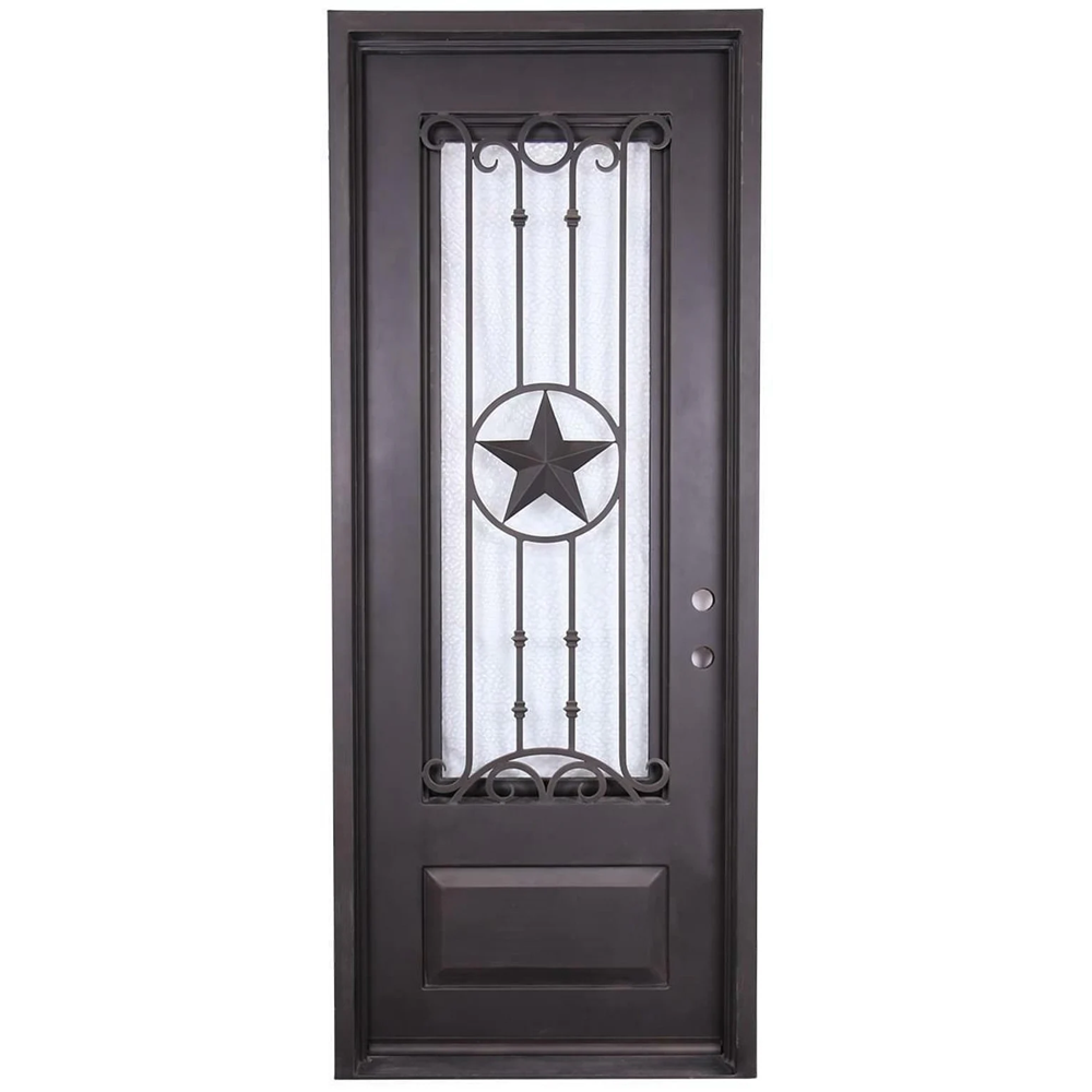 Texas Star 3/0x8/0 Wrought Iron Exterior Prehung Single Door