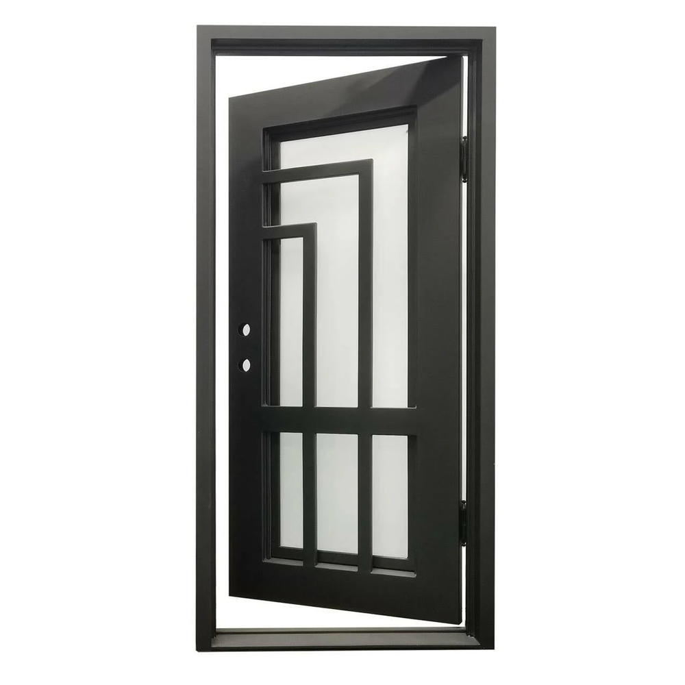 Oslo 3/0x6/8 Exterior Single Wrought Iron Prehung Door