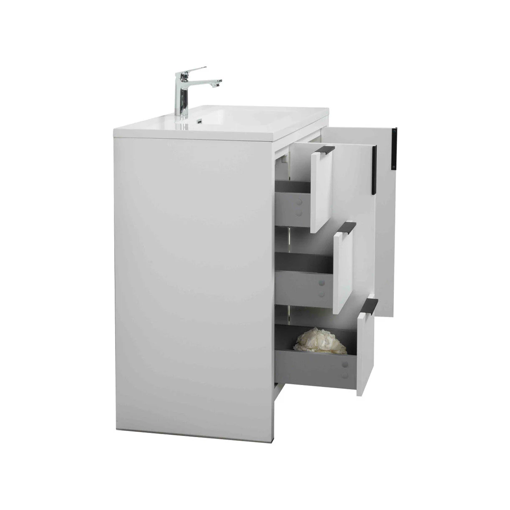 Evana 36" W Freestanding Vanity with Sink Top White | LessCare