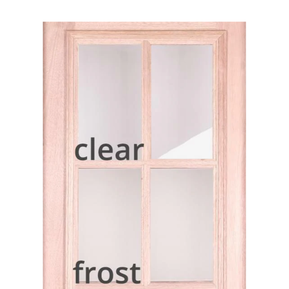 53 in x 80 in Exterior Mahogany Door | Horizontal Lines with Left Sidelight