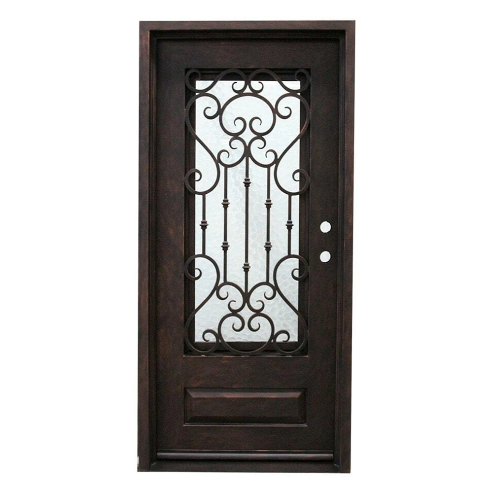 Dallas 3/0x6/8 Wrought Iron Prehung Front Door
