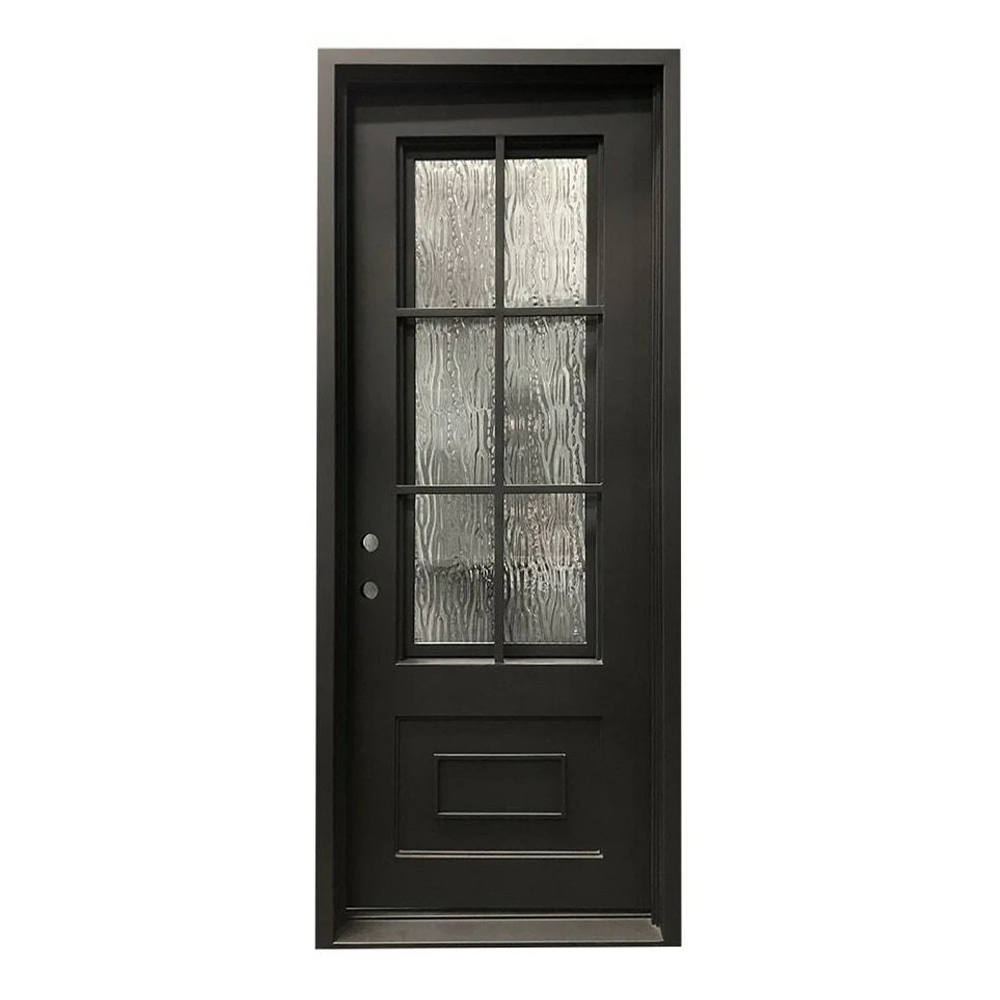 3/0x8/0 6 Lite Exterior Wrought Iron Prehung Door