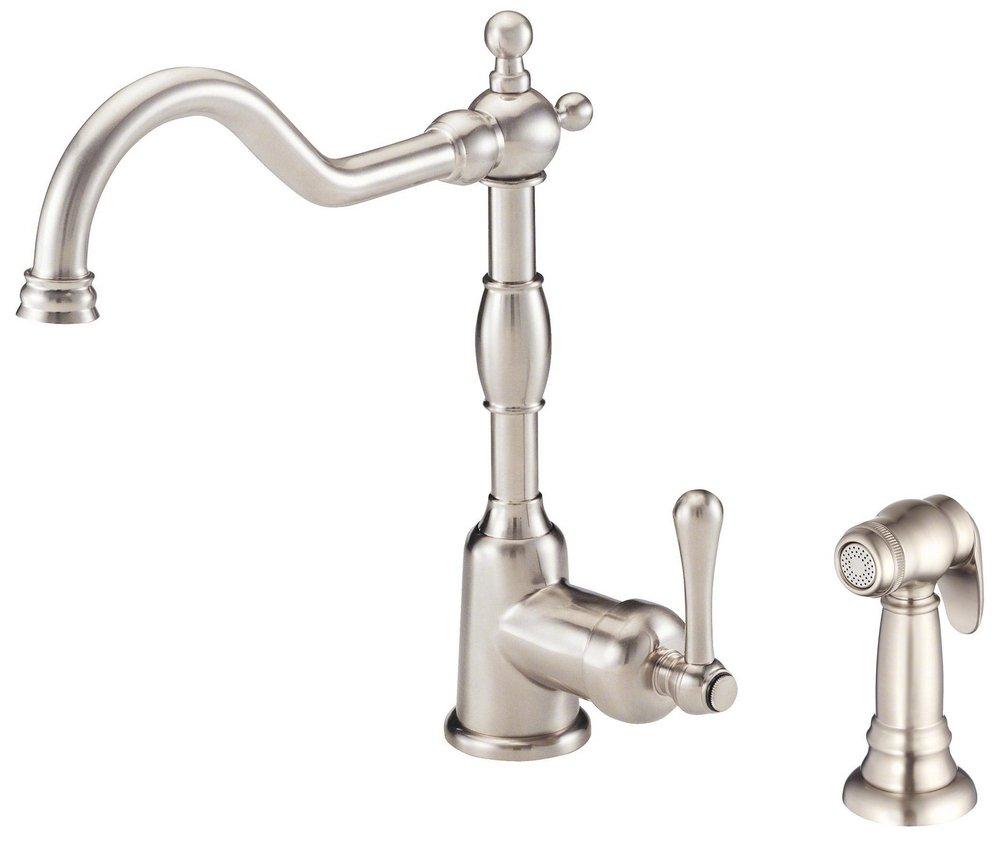 Gerber Plumbing Opulence® Single Handle Kitchen Faucet with Side Spray in Stainless Steel