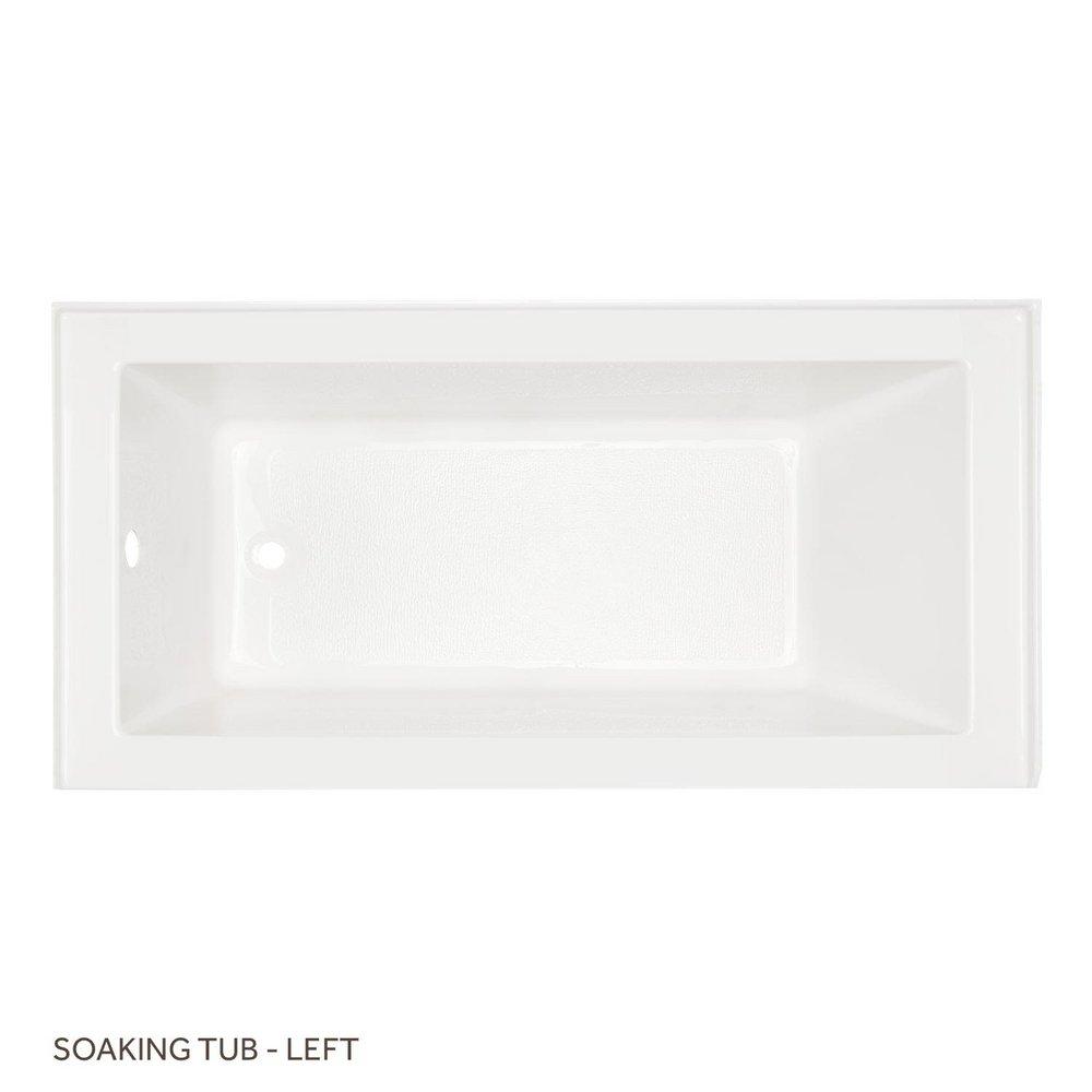Signature Hardware Sitka 60 in. x 30 in. Soaker Alcove Bathtub with Left Drain in White