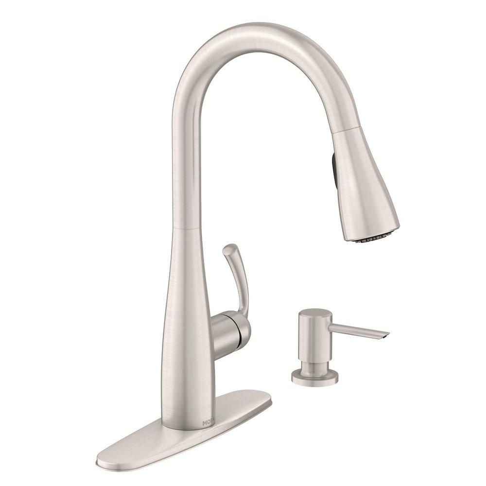 Moen Essie™ Single Handle Pull Down Kitchen Faucet in Spot Resist™ Stainless