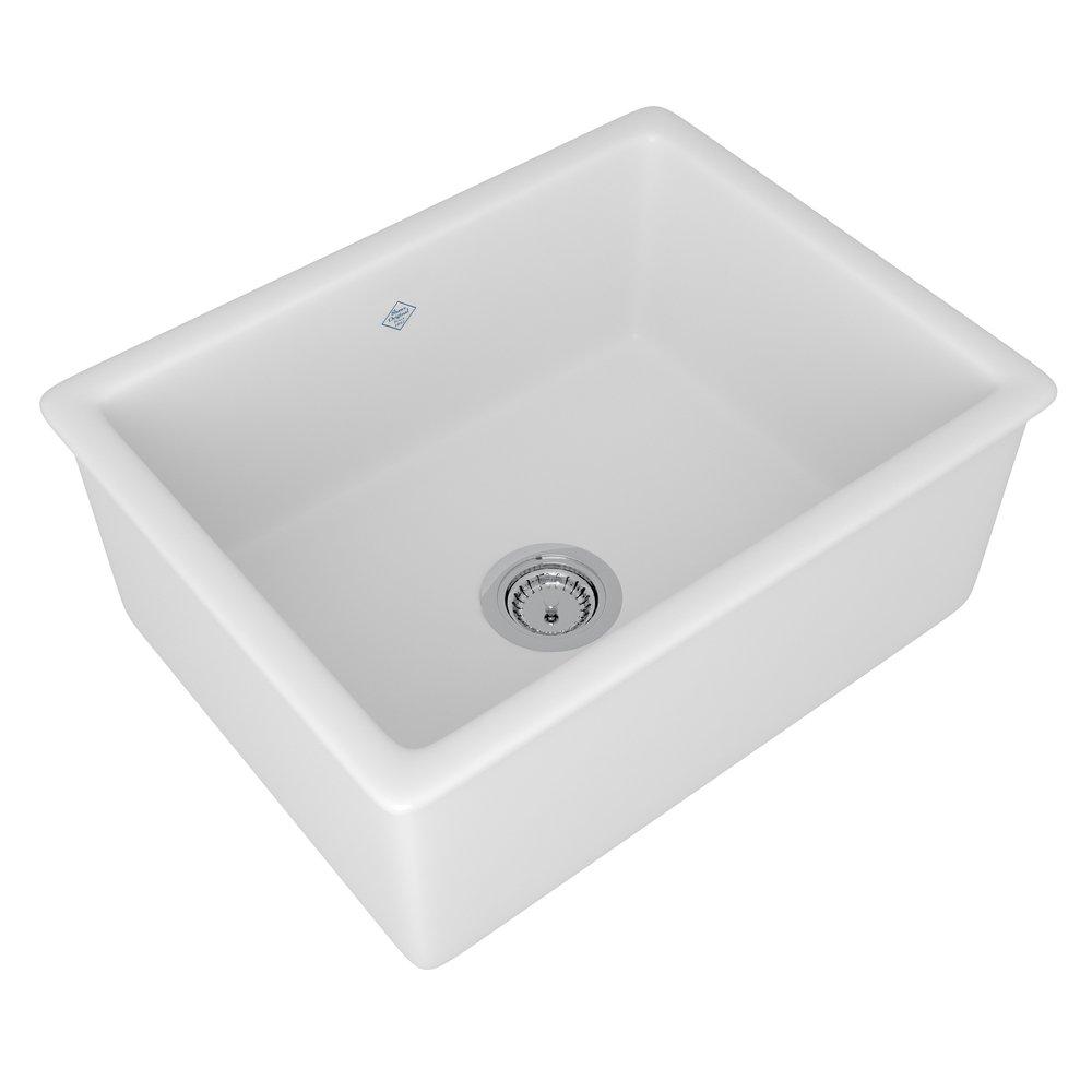 Shaws Original 23-7/16 in. Dual Mount Fireclay Single Bowl Kitchen Sink in White