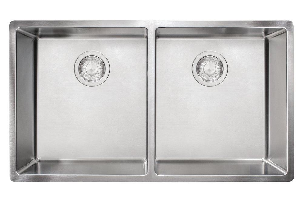 Franke Cube 31-1/2 in. Undermount Stainless Steel Double Bowl Kitchen Sink in Satin Stainless Steel