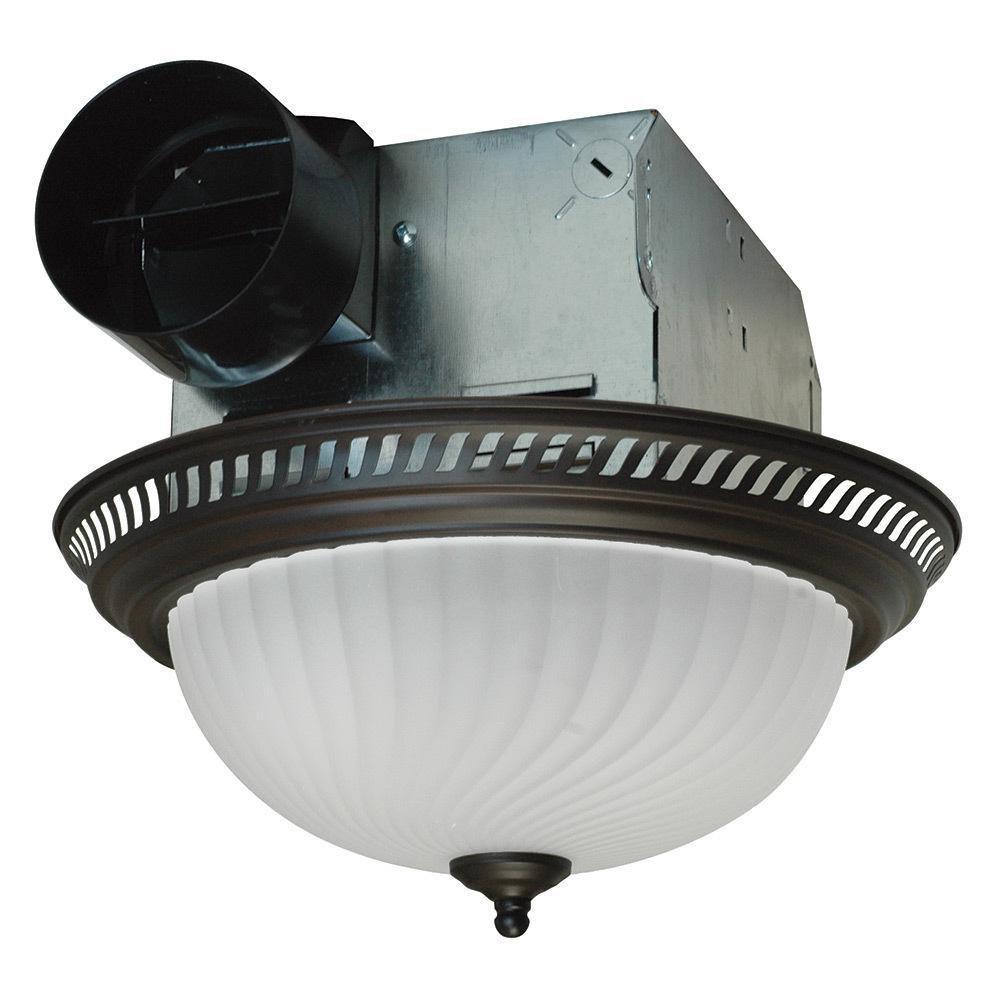 Air King America Inc DRLC Series 70 CFM Ceiling Mount Decorative Bathroom Exhaust Fan with LED Light in Oil Rubbed Bronze - 4 Sones