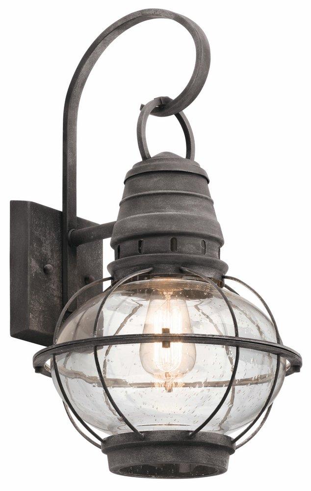 Kichler Lighting Bridge Point 100W 1-Light Incandescent Outdoor Wall Sconce in Weathered Zinc