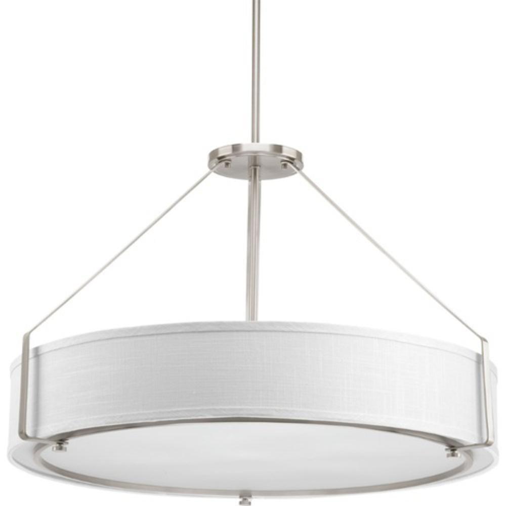 Progress Lighting Ratio 30 in. 75W 6-Light Medium E-26 Incandescent Pendant in Brushed Nickel