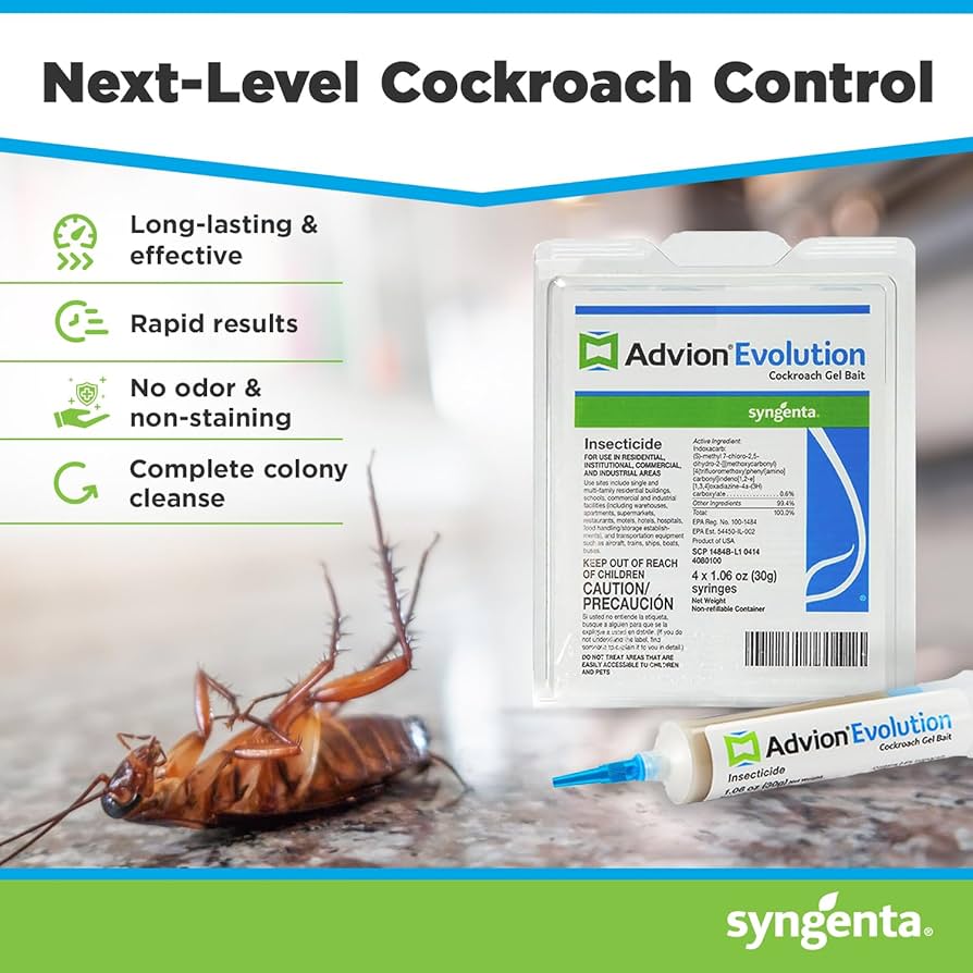Advion Evolution Cockroach Gel Bait – 1.06 oz Syringe