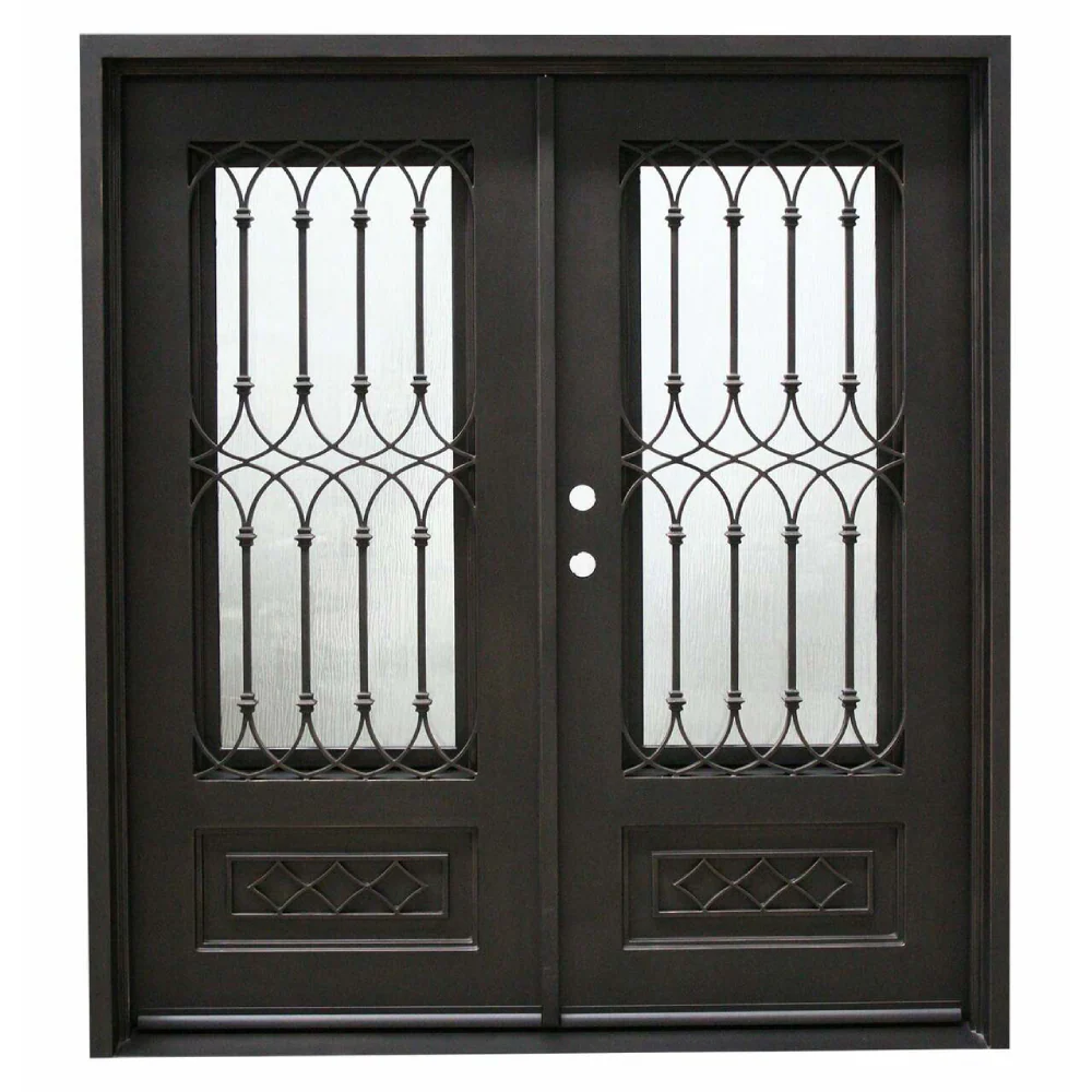 Bella 6/0x6/8 Double Wrought Iron Prehung Front Door