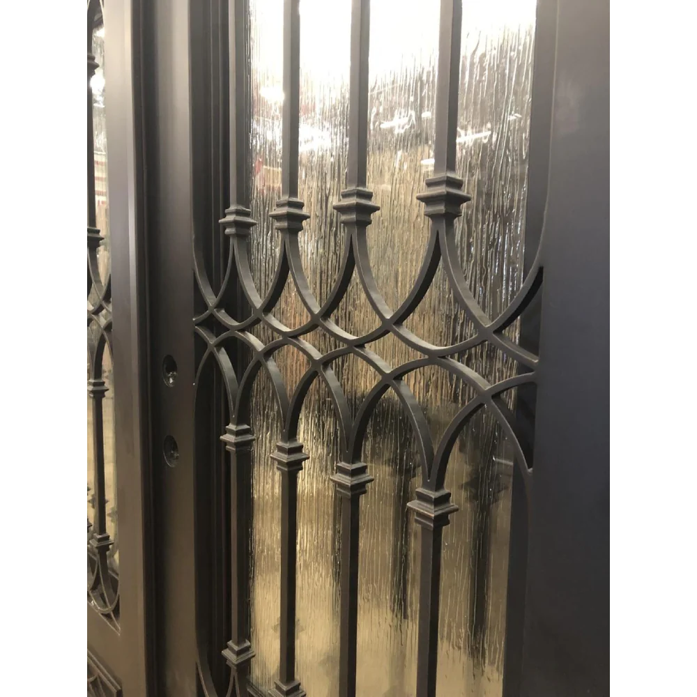 Bella 6/0x6/8 Double Wrought Iron Prehung Front Door
