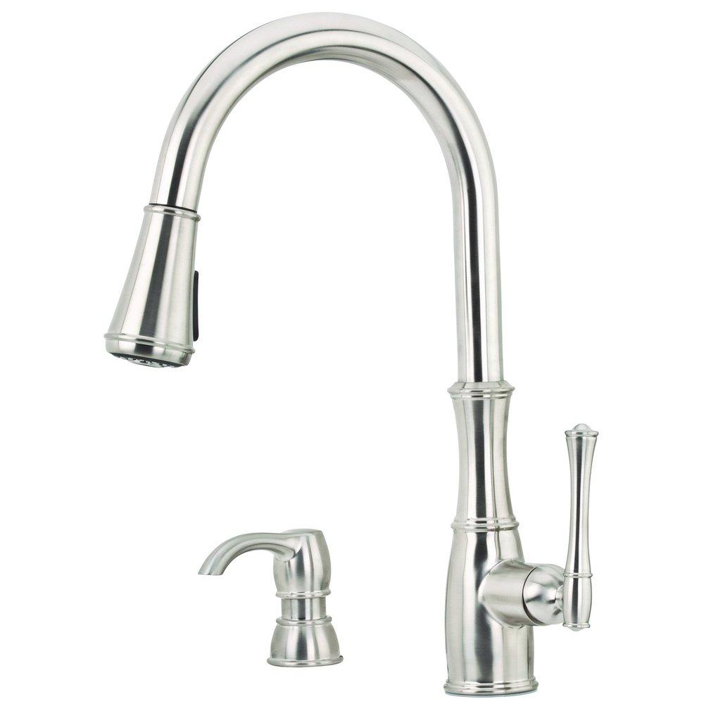 Pfister Wheaton™ Single Handle Pull Down Kitchen Faucet in Stainless Steel