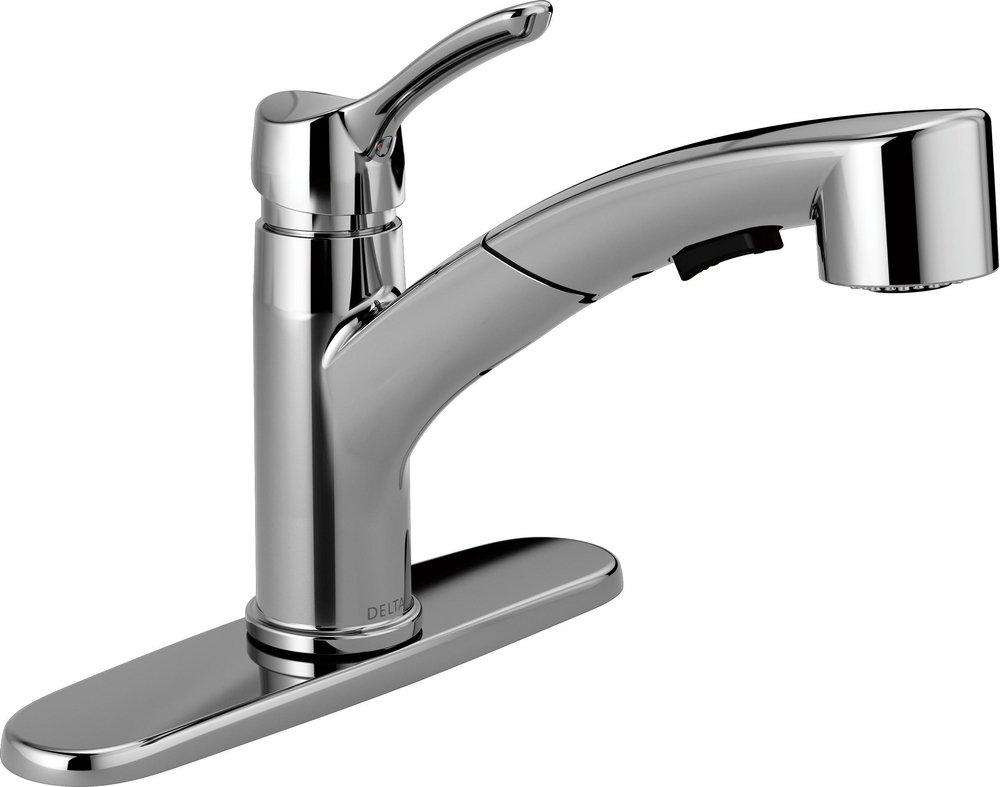 Delta Faucet Collins™ Single Handle Pull Out Kitchen Faucet in Chrome