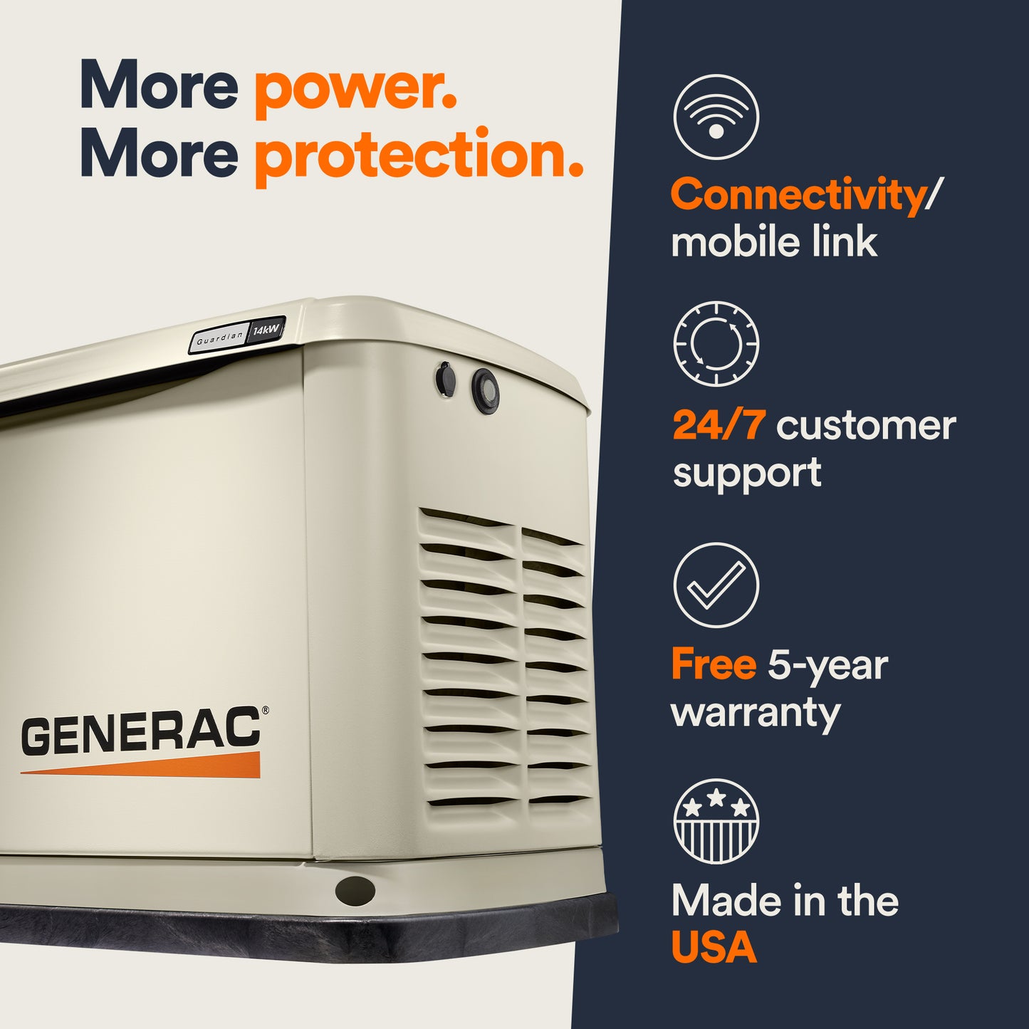 Standby Generator, 14kW | With Whole House Switch | WiFi Enabled