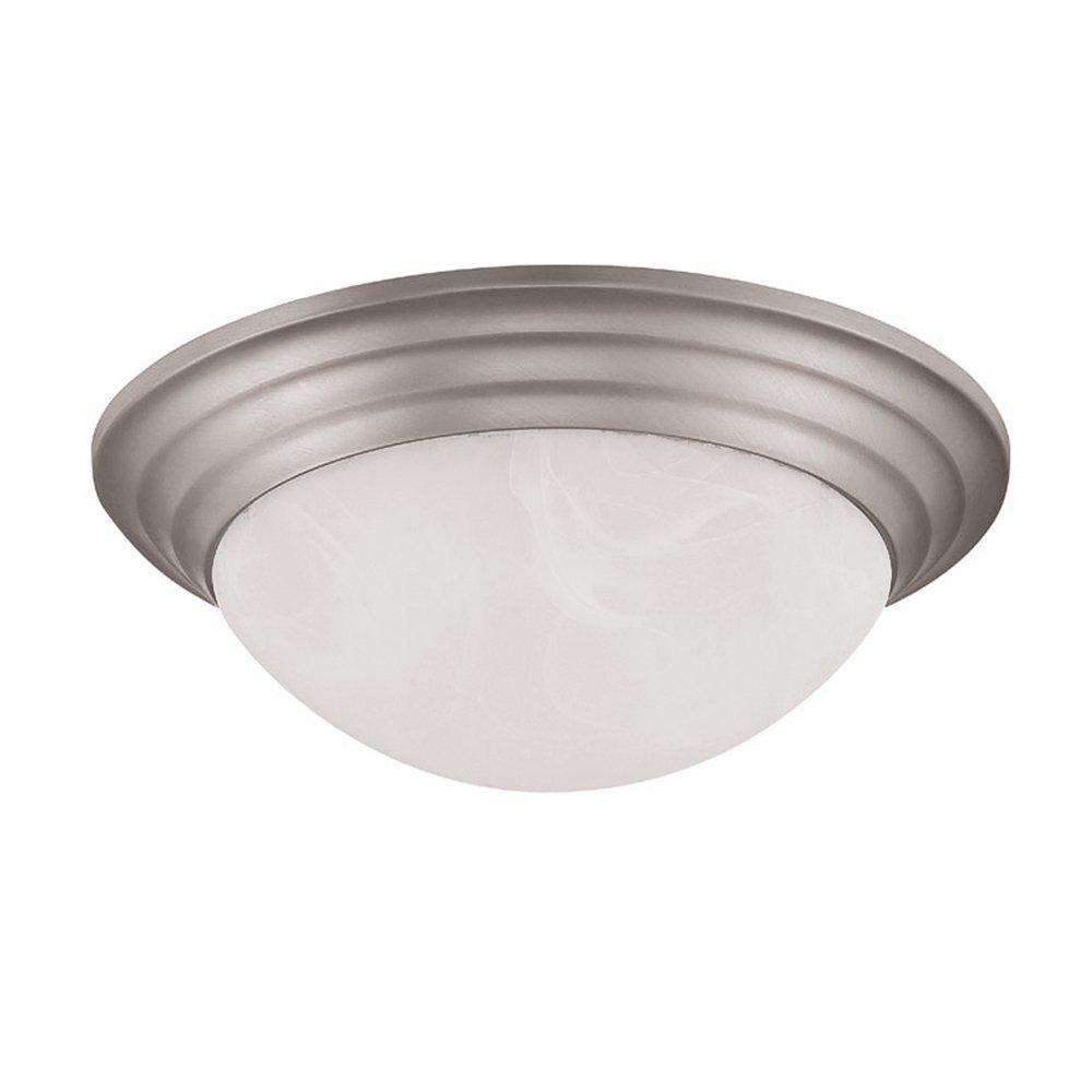 Twiston
12 in. 2-Light Flush Mount Ceiling Fixture in Satin Nickel with Twist on Glass