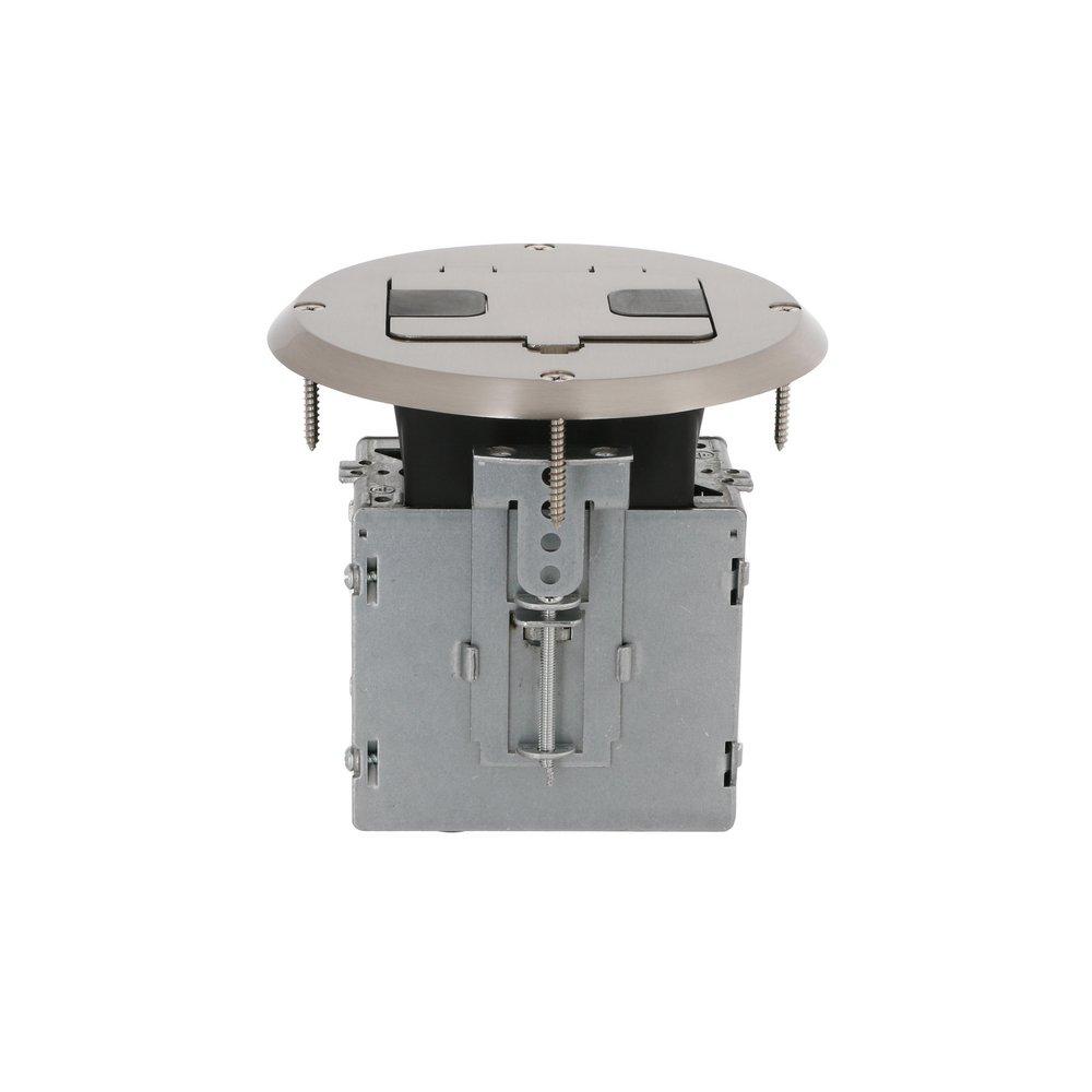 Rubber Round Recessed Floor Box in Nickel