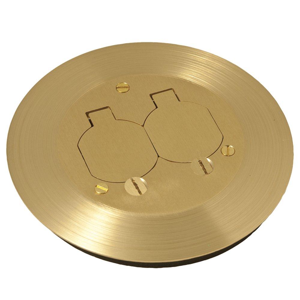 6-1/4 in. Non-Metallic Floor Box Cover Kit in Brass