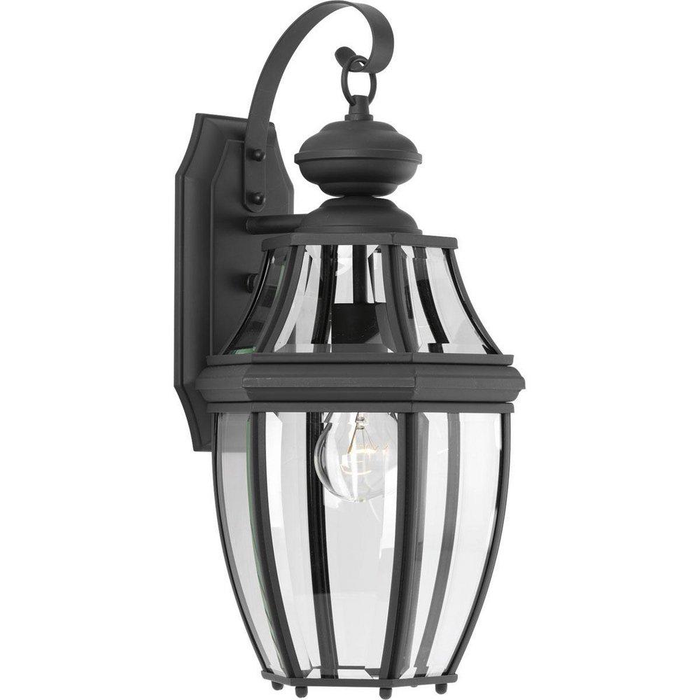 Progress Lighting New Haven 100W 1-Light Incandescent Outdoor Wall Sconce in Black