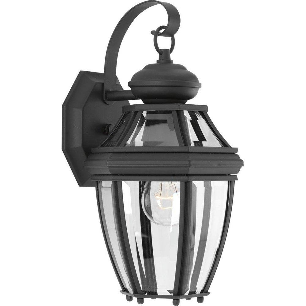 Progress Lighting New Haven 100W 1-Light Incandescent Outdoor Wall Sconce in Black