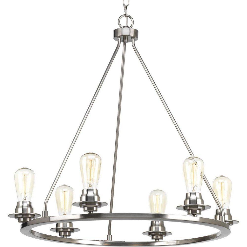 Progress Lighting Debut 6-Light 60W Medium E-26 Incandescent Chandelier in Brushed Nickel