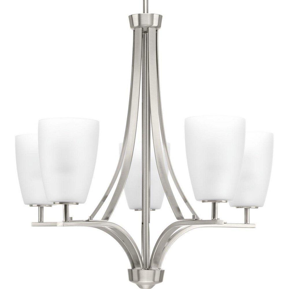 Progress Lighting Leap 100W 5-Light Chandelier in Brushed Nickel