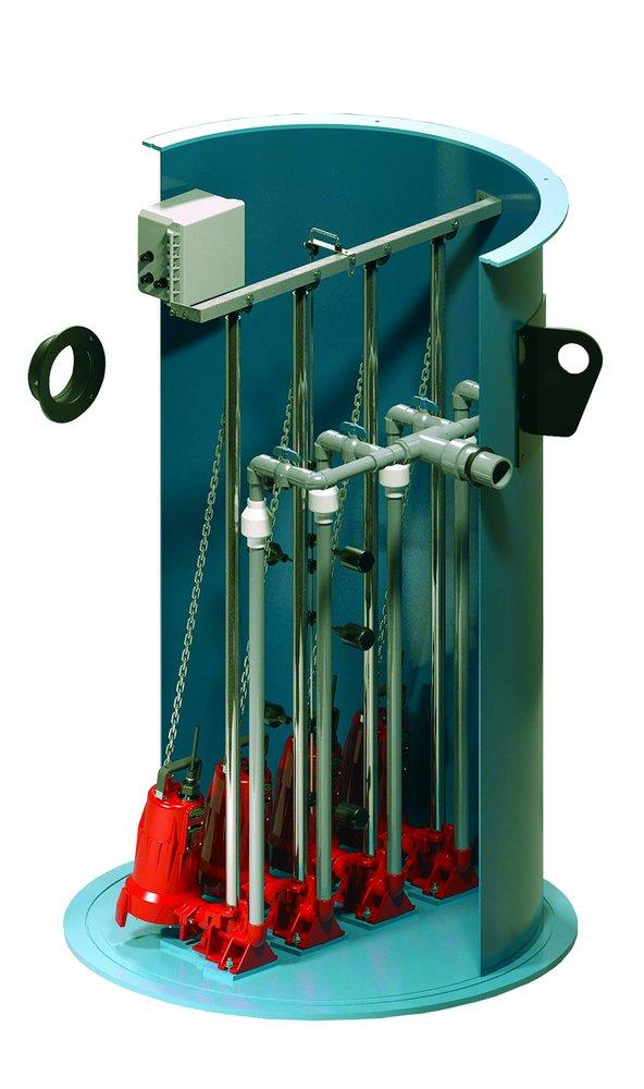 Liberty Pumps Q4800 Series 48 in. x 84 in. 2 HP Quadplex Grinder Pump